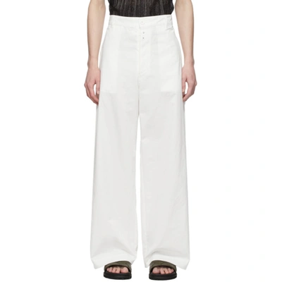 Givenchy Wide-leg Cotton-serge Suit Trousers In White