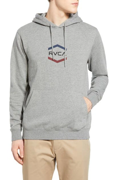 Rvca Men's Airborne Pack Logo Graphic Hoodie In Athletic Heather