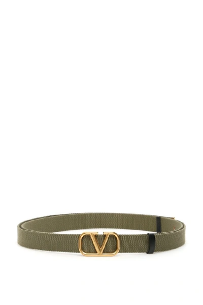Valentino Garavani Vring Logo Tape Belt In Army+green