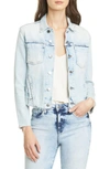 L Agence Janelle Raw Cut Slim Denim Jacket In Marble