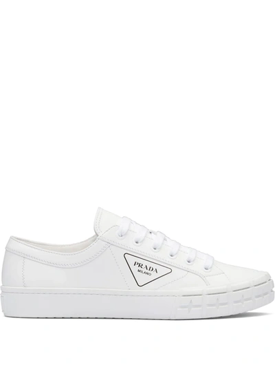 PRADA LOGO PRINT LOW-TOP SNEAKERS