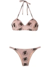 Amir Slama Printed Bikini Set In Neutrals
