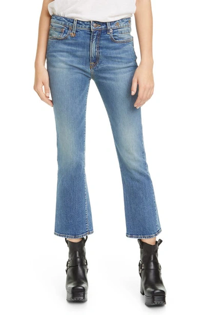 R13 High Waist Kick Fit Crop Jeans In Jasper Stretch