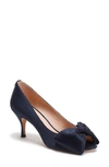 Kate Spade Crawford Satin Bow High-heel Pumps In Blazer Blue