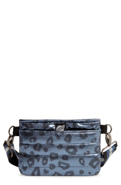 Think Royln Convertible Belt Bag In Shiny Leopard Blue Concrete