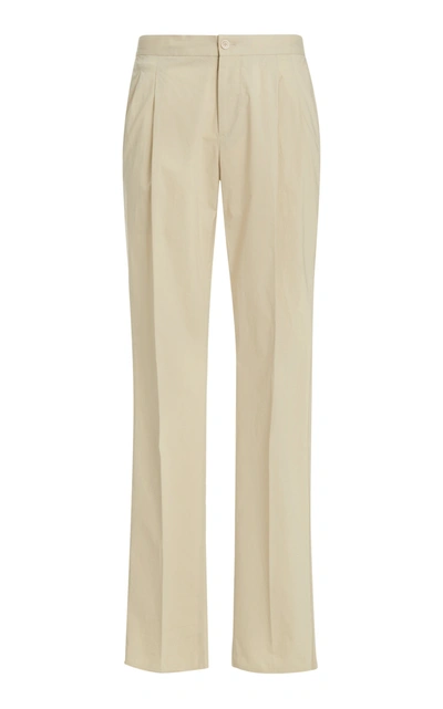 Pt01 Sonny Pleated Stretch-cotton Trousers In Neutral