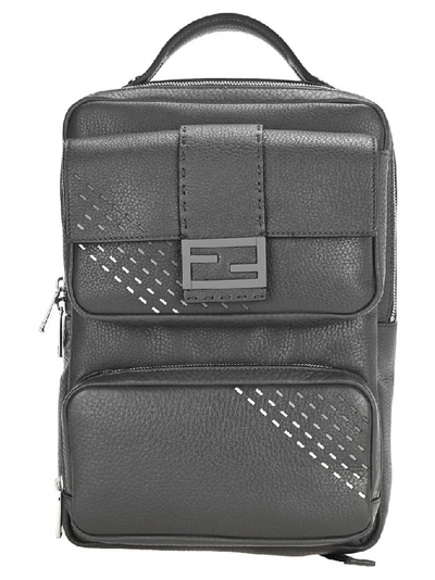 Fendi Baguette Cut Out Backpack In Grey