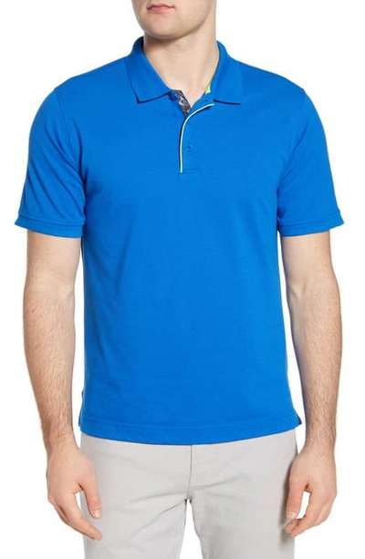 Robert Graham Champion Solid Classic Fit Short Sleeve Polo Shirt In Cobalt
