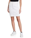 Jen7 By 7 For All Mankind Jen7 Frayed-hem Denim Pencil Skirt In White