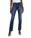 Jen7 By 7 For All Mankind High Rise Slim Straight Jeans In Classic Medium Blue In Classic Medium Bl