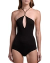 Bottega Veneta Halterneck Cut-out Cashmere-blend Bodysuit In Black