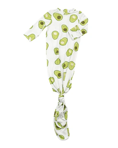 Angel Dear Babies' Avocado Print Knotted Sleeping Gown In Green