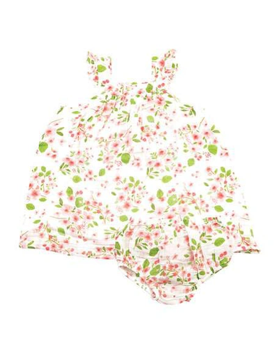 Angel Dear Kids' Girl's Cherry Blossom Muslin Sundress W/ Bloomers In White