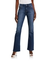 Jen7 By 7 For All Mankind High Rise Slim Straight Jeans In Classic Medium Blue In Classic Medium Bl