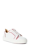Christian Louboutin Vieirissima Low Top Sneaker In White/ Red