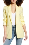Endless Rose Tailored Single Button Blazer In Lemon