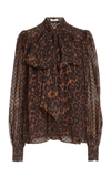 ERDEM WOMEN'S LUCIEN LEOPARD-PRINT GEORGETTE TOP,800477