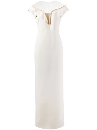 Stella Mccartney Gold-chain Detailing Gown In White