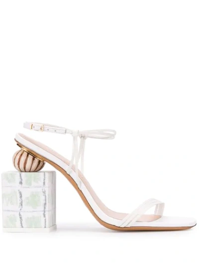 Jacquemus 90mm Les Elme Leather Sandals In White