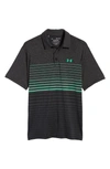 Under Armour Playoff 2.0 Loose Fit Polo In Black/ Blue Ink/ Rift Blue