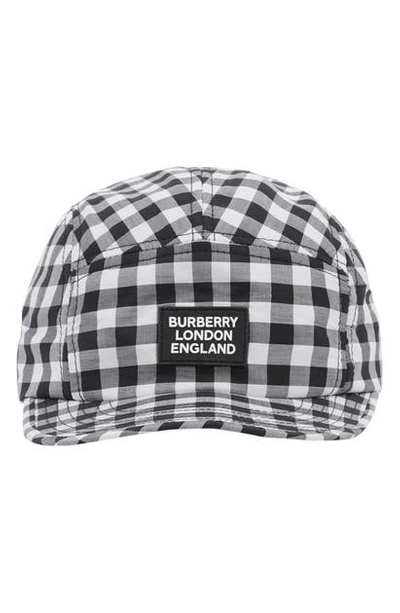 Burberry Gingham Camp Hat In Black / White