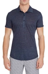 Orlebar Brown Short-sleeved Linen Polo Shirt In Navy