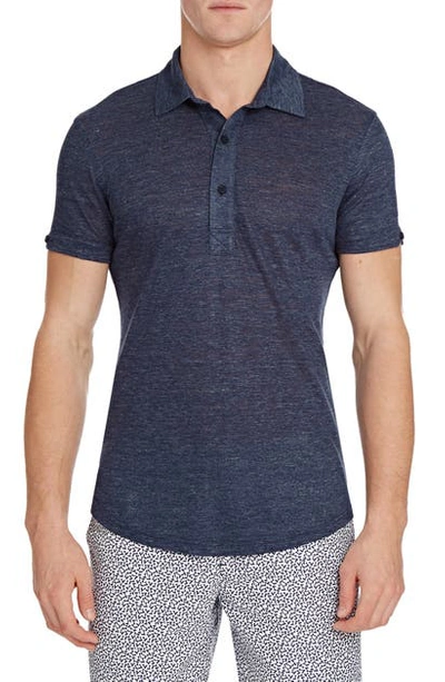 Orlebar Brown Short-sleeved Linen Polo Shirt In Classic Blue