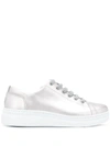 Camper Runner Up Metallic Trainers In Silver