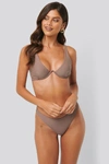 NA-KD High Cut Bikini Panty Beige