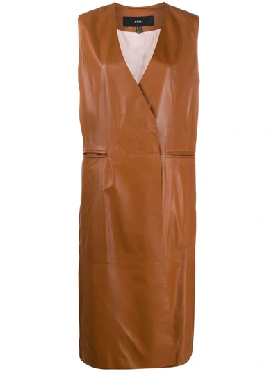 Arma Double Breasted Tailored Waistcoat In Brown