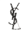 Saint Laurent Opyum Crocodile-effect Monogram Brooch In Argent Oxyde