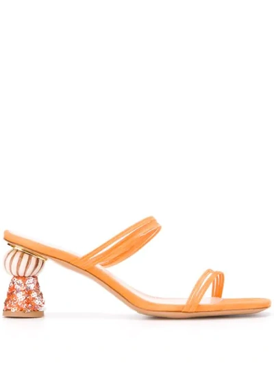 Jacquemus Les Mules Vallena Suede Sandals In Orange