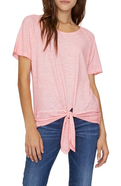 Sanctuary Lou Ruched Tie-hem T-shirt In Bright Fresia