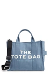 The Marc Jacobs Small Traveler Canvas Tote In Blue Shadow