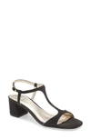 Adrianna Papell Edie Sandal In Black Fabric