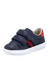 Gucci Kids' Gg Supreme Leather Sneaker, Toddler In Blue