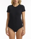 Commando Essential Stretch-cotton Jersey Thong Bodysuit In Black