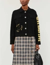 Sandro Backy Embroidered Graphic-print Knitted Jacket In Black