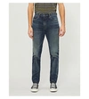 RRL Faded-wash straight stretch-jeans
