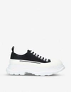 Alexander Mcqueen Black Canvas Tread Slick Sneakers In Multi