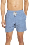 Faherty Scallop Print Board Shorts In Fish Scale Batik