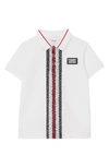 BURBERRY JOSEPH MONOGRAM STRIPE PIQUE POLO SHIRT,8025994