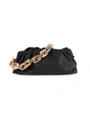 Bottega Veneta The Chain Pouch Gathered Leather Clutch In Black Gold