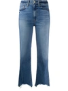 3x1 W3 Higher Ground Cropped Frayed High-rise Straight-leg Jeans In Blue