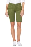Nydj Stretch Cotton Blend Twill Bermuda Shorts In Olivine