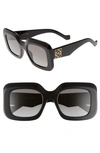 Loewe 53mm Square Sunglasses In Black/gray Gradient