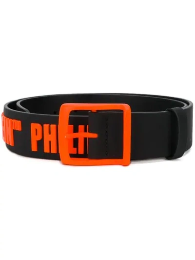Philipp Plein Logo涂胶腰带 In Black