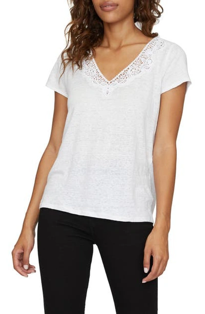 Sanctuary Virginie Lace Linen T-shirt In White Jasmine