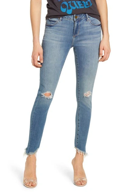 Articles Of Society Suzy Ripped Fray Hem Ankle Skinny Jeans In Jansen Light Wash