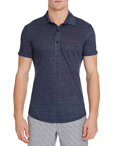 Orlebar Brown Short-sleeved Linen Polo Shirt In Classic Blue